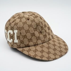size S 57cm Gucci GG Print Baseball Cap Hat Brown Beige logo 25